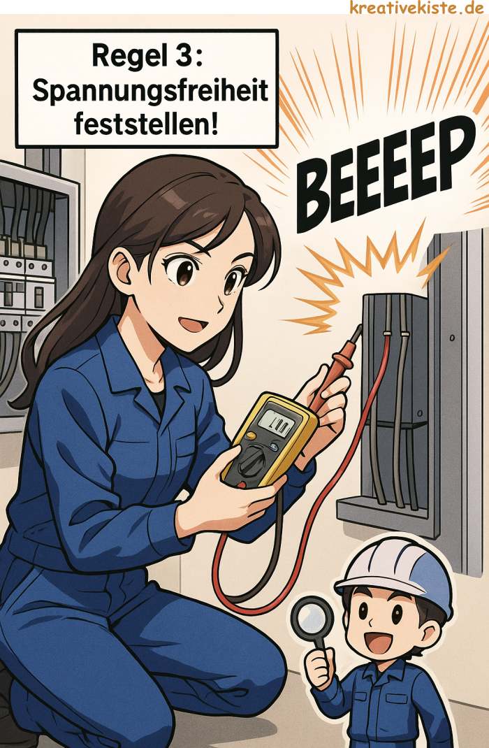5 Sicherheitsregeln der Elektrotechnik 3 Spannungsfreiheit feststellen