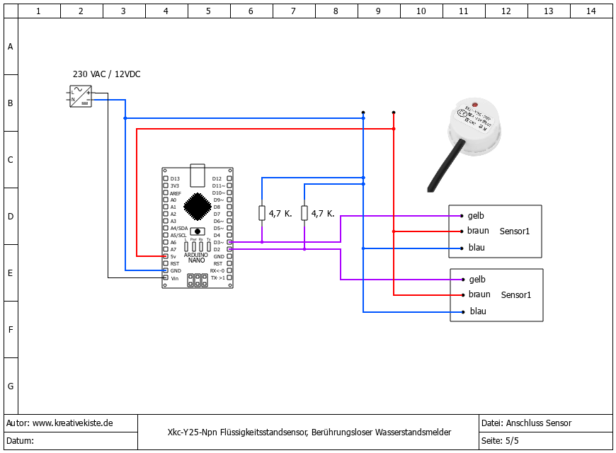 Flüssigkeitsstandsensoren XKC Y25 PNP anschluss SPS Arduino 2