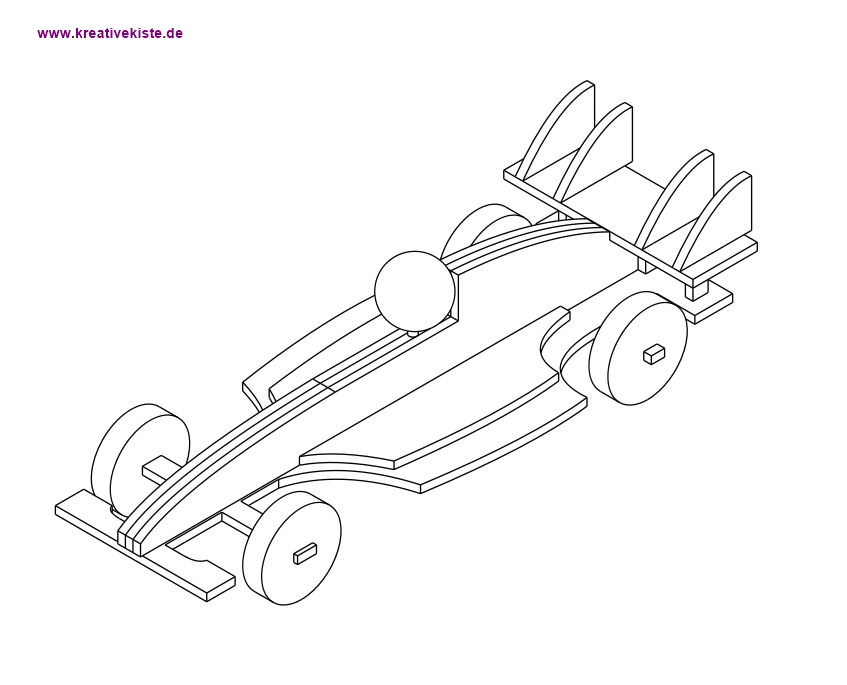 3 3D Laubsäge Vorlage Formel 1 rennwagen