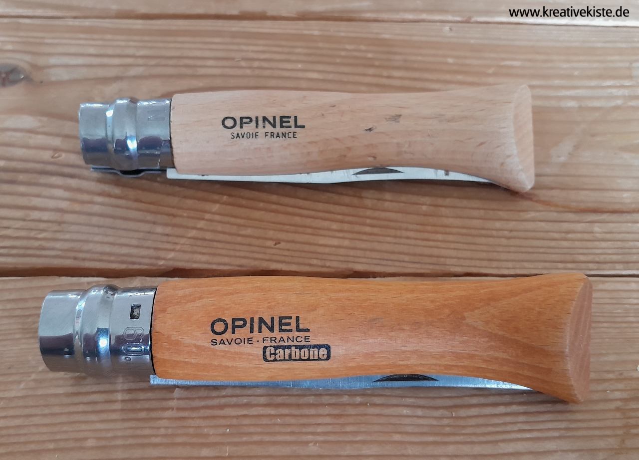 3 Opinel Messer aus Carbonstahl und Inox Stahl Unterschiede und Pflege