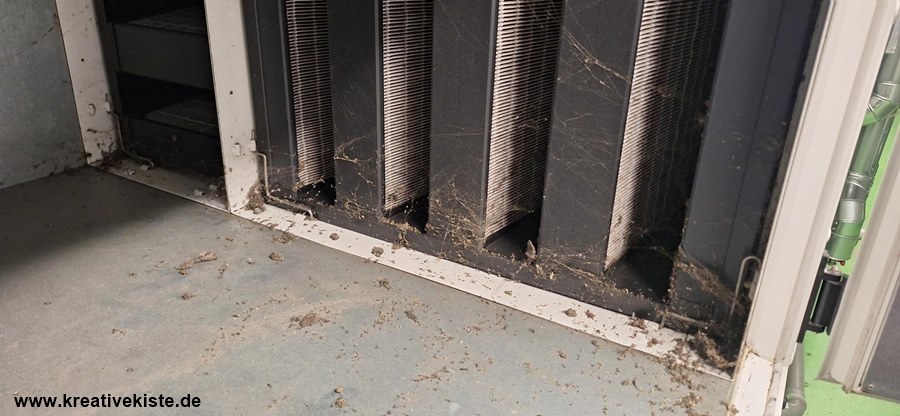 3 verschmutze Filter in Lüftungsaanlagen Druckabfall Luftfilter