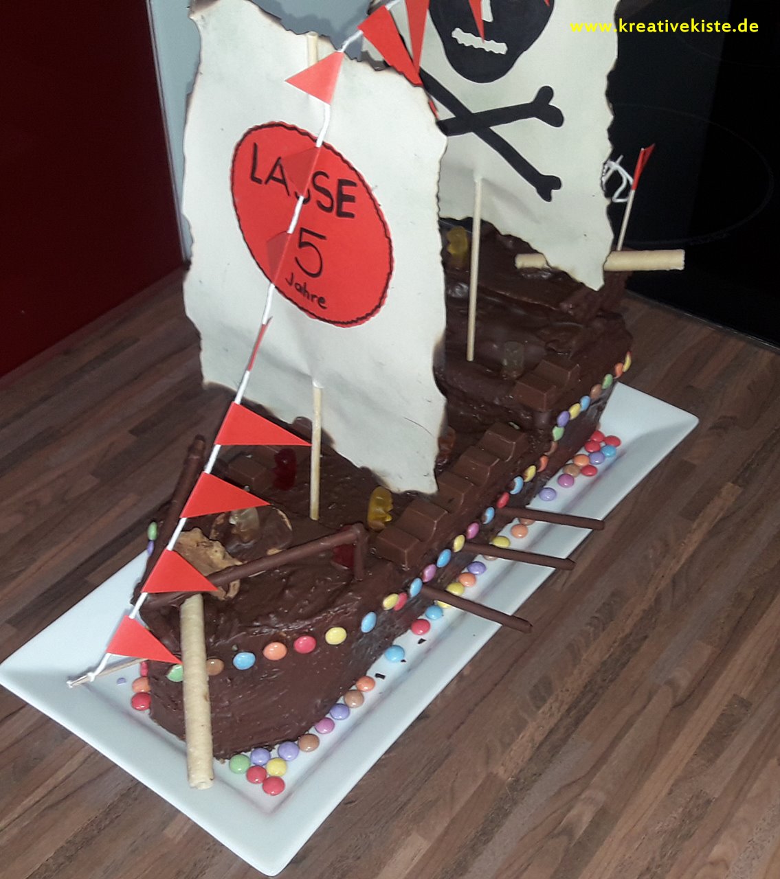 1 Piratengeburtstag Piratenschiff Kuchen Torte selber backen
