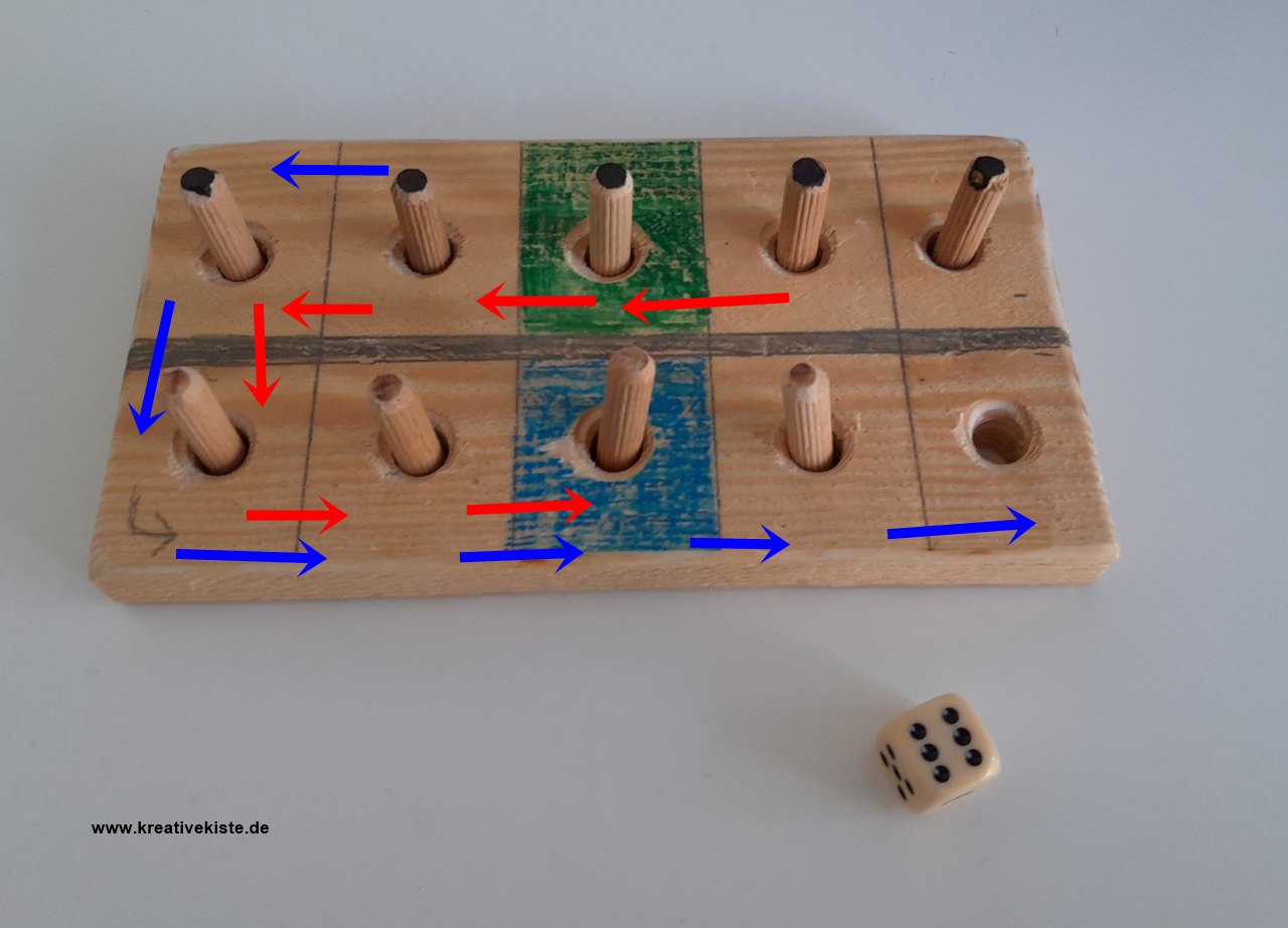 5 Fünf Linien Bastelanleitung und Spielregeln Holzbrettspiel basteln