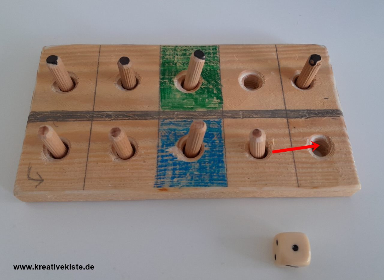 7 Fünf Linien Bastelanleitung und Spielregeln Holzbrettspiel basteln